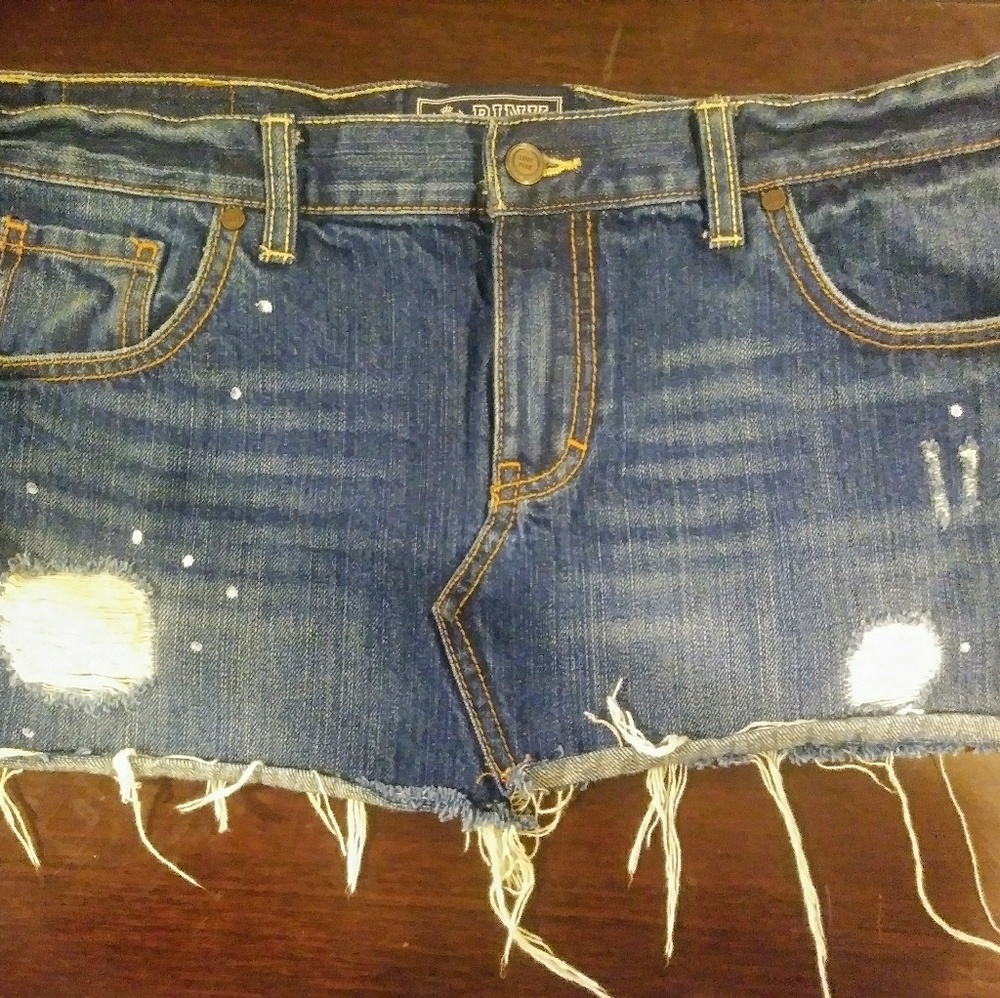 PINK Victorias Secret Denim Distressed Skirt
